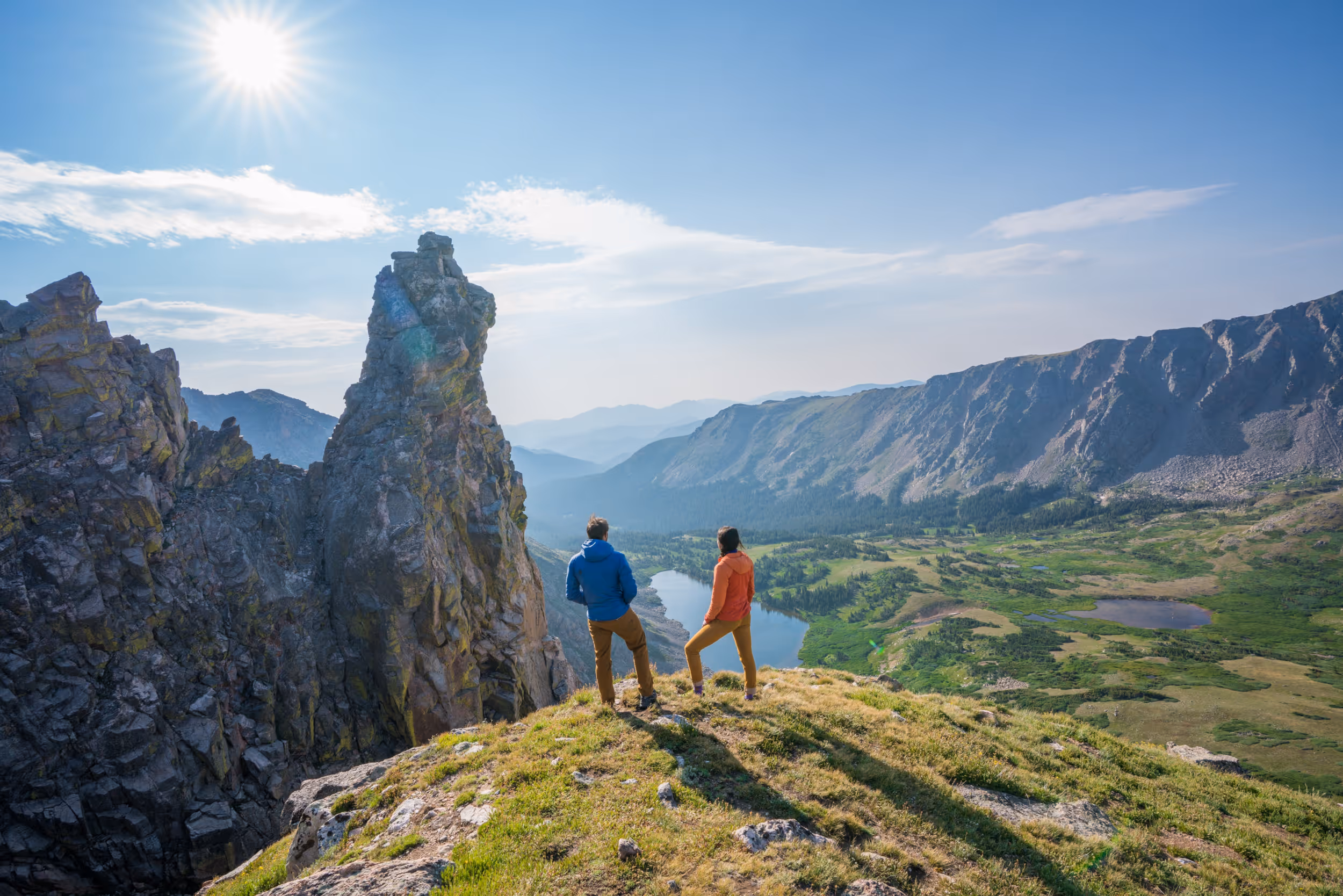 Some climbers overlooking the route they're about to take on 