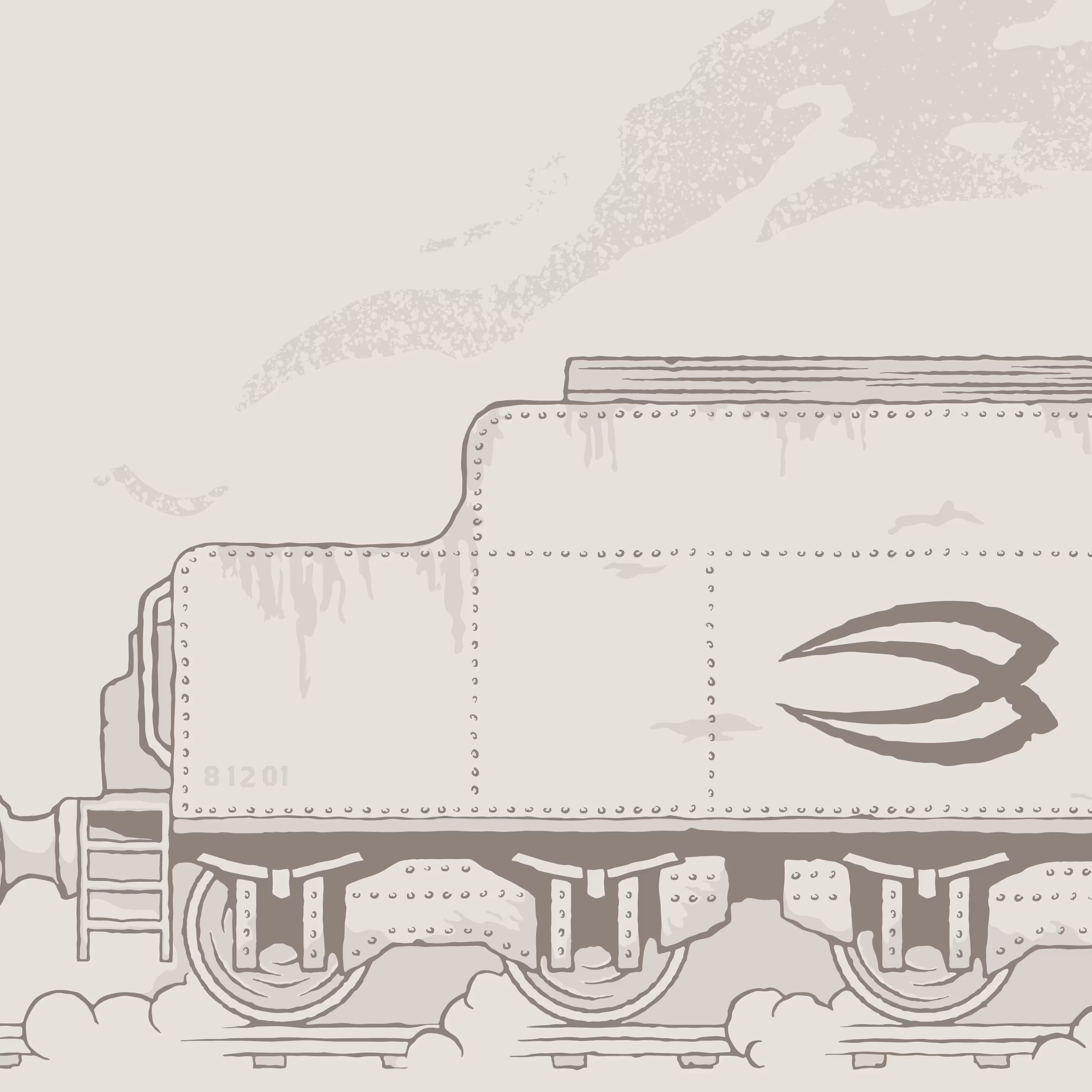 A close up of ab  illustration of an old school old school locomotive engine 