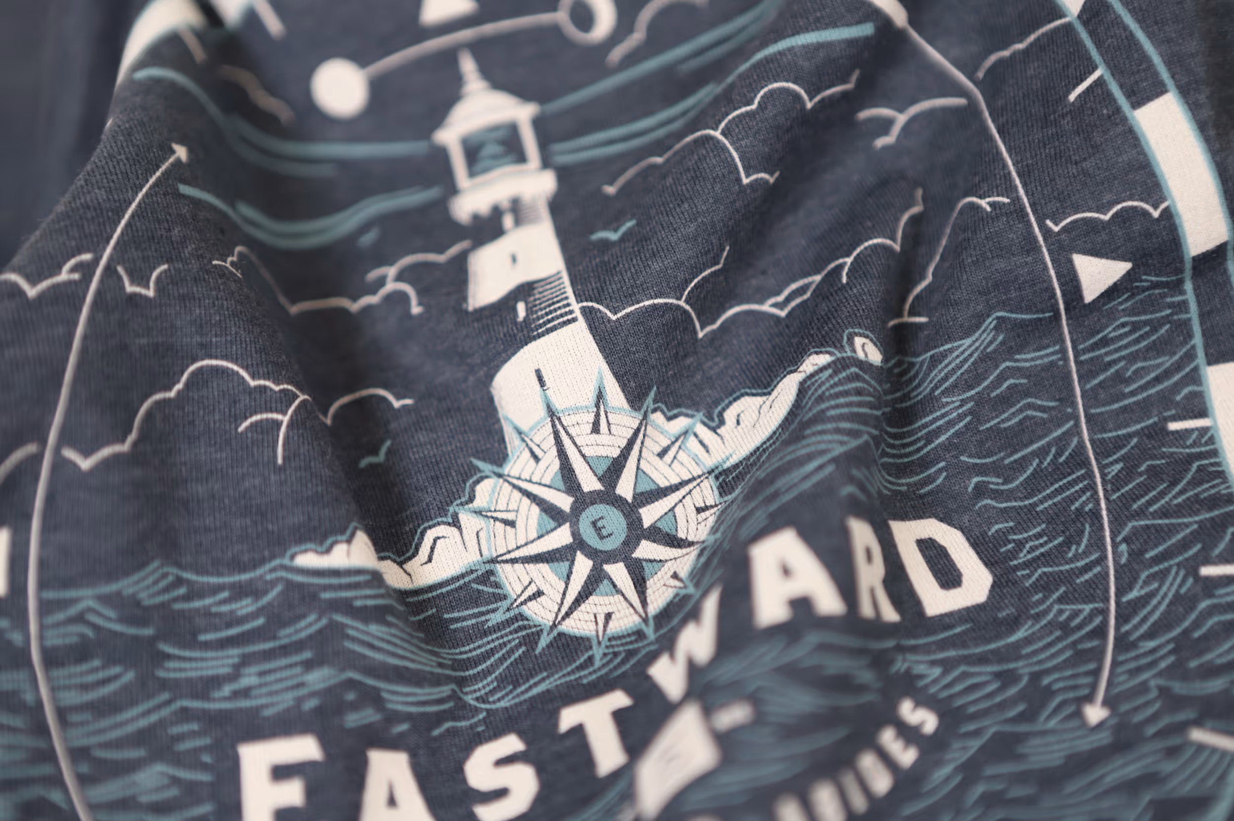 Close up of Eastward t-shirt graphic