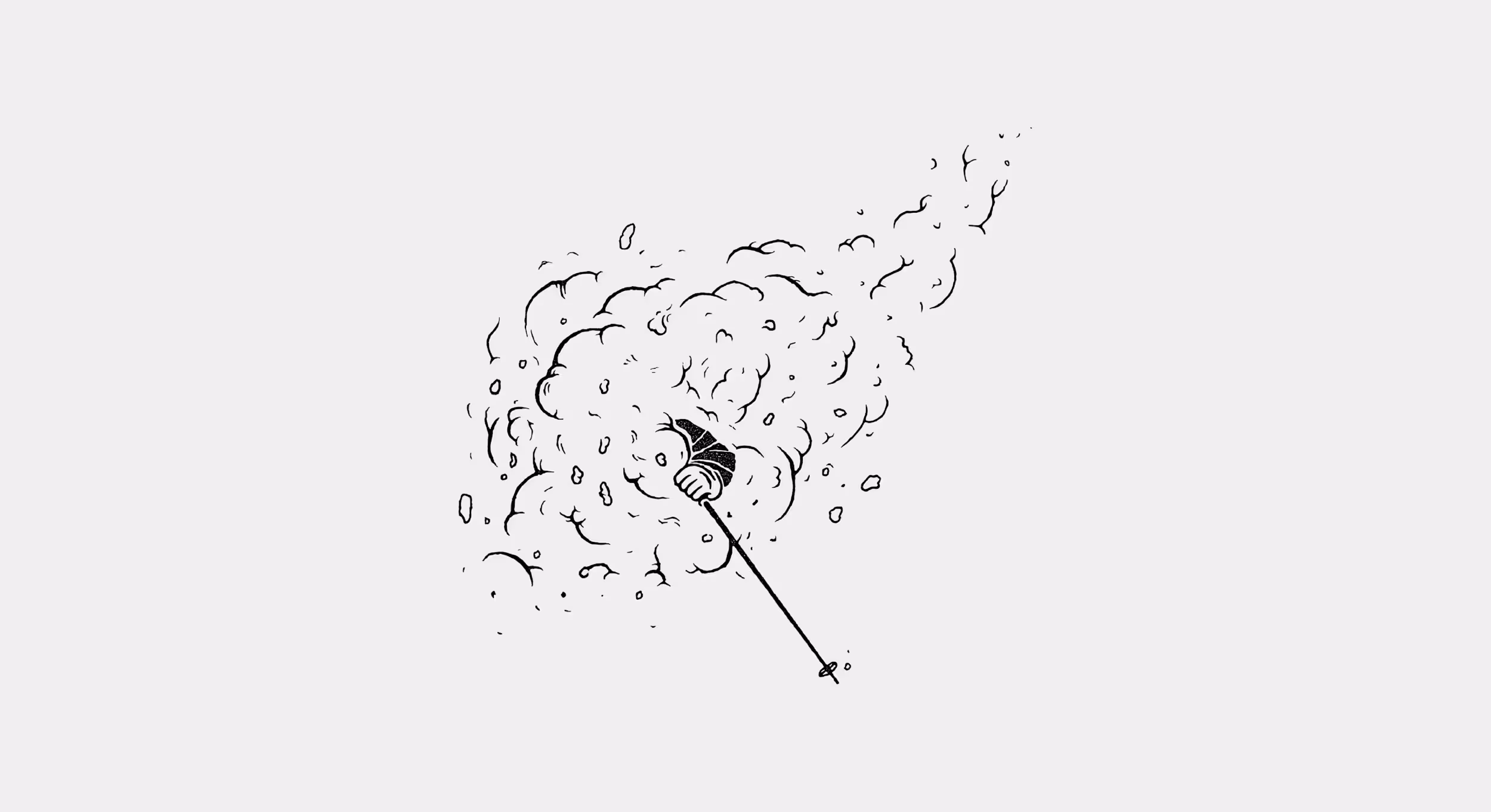 A graphic of a skier getting face shots while skiing 