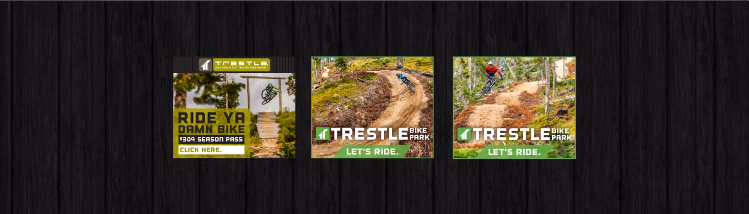 A screenshot of previous Trestle bike park advertisements 
