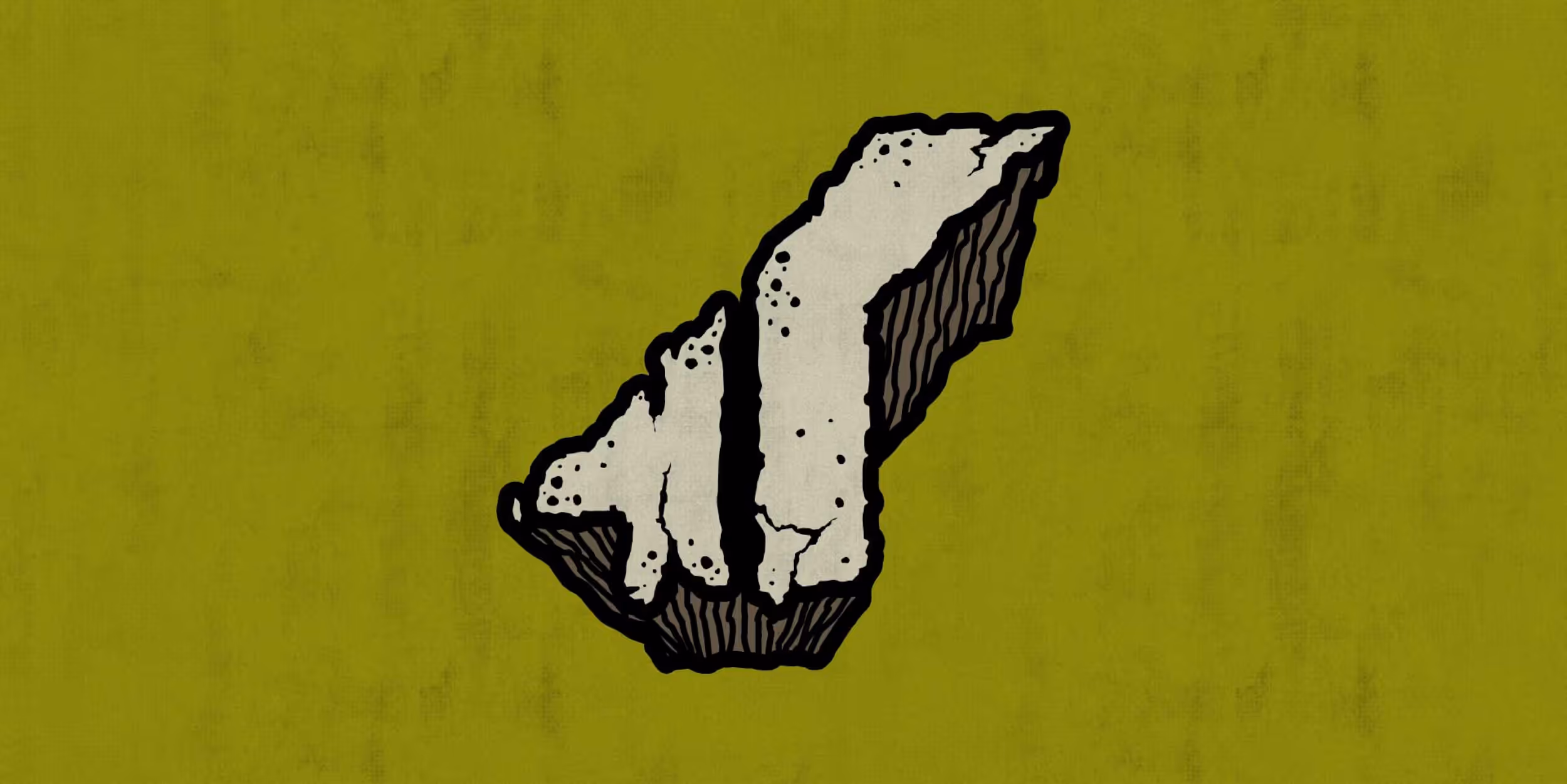 An up close digital screenshot showing the updated T in Trestle. It has a bright, earthy green background with stone-like texture on the 'T'