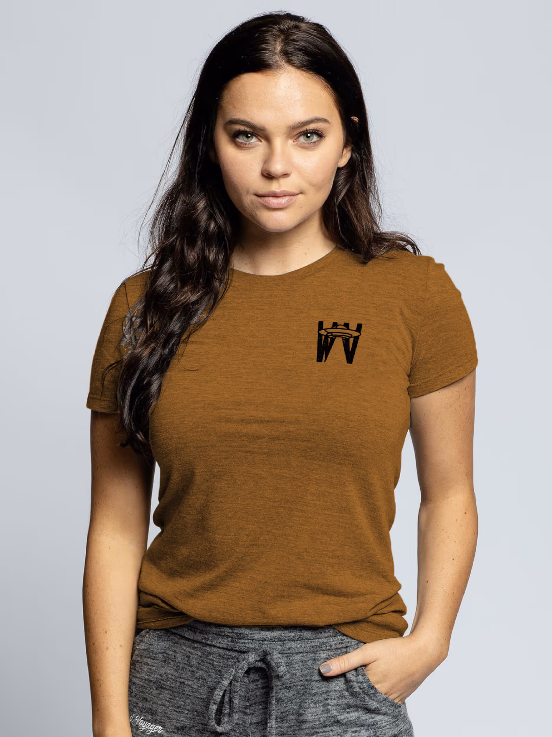 Woman wearing UFO Wind Voyager tshirt