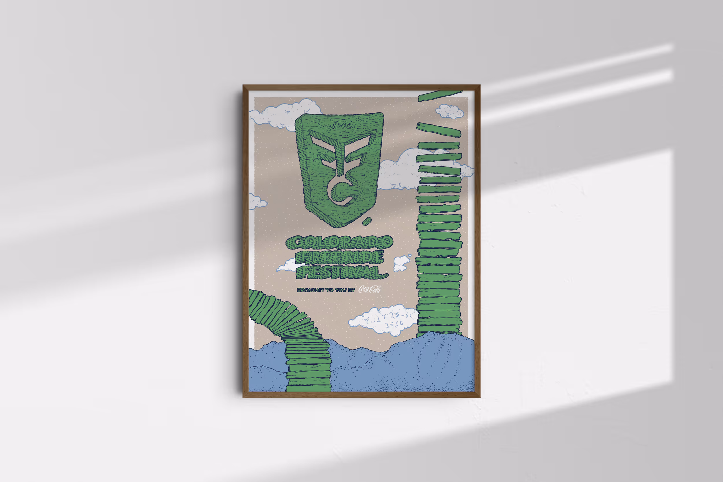 The Colorado Freeride Festival poster in a frame 