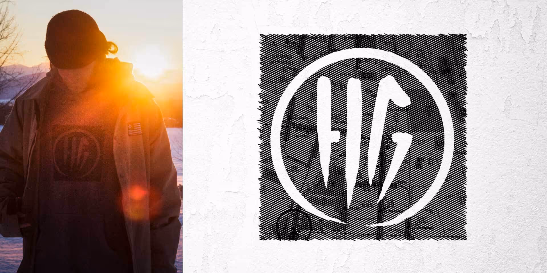 Someone wearing a dark grey HG ski hoodie