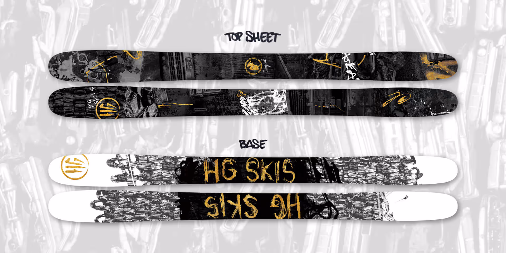 An updated look for the top and bottom of HG skis 