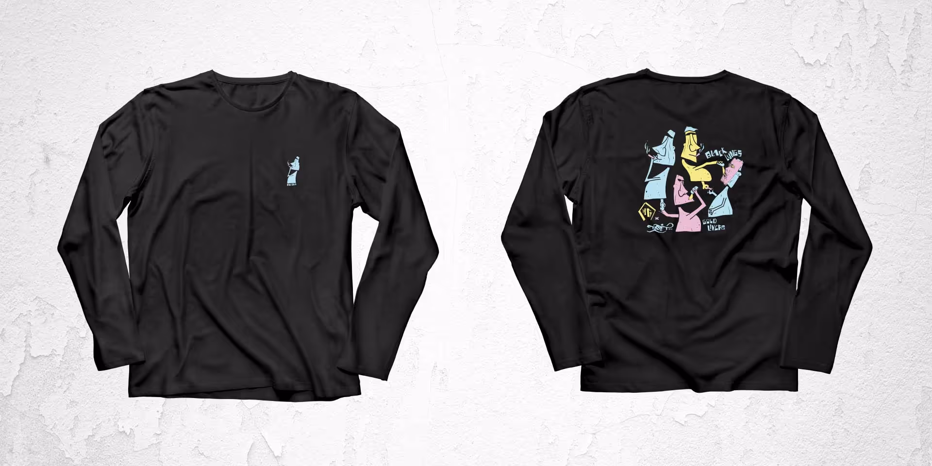 HG ski long-sleeve T-shirts that have the 'black lungs gold liver" decal