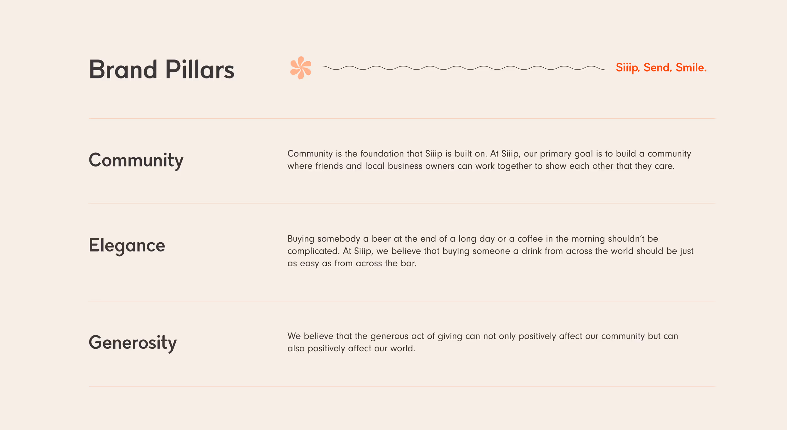 Siiip's brand pillars