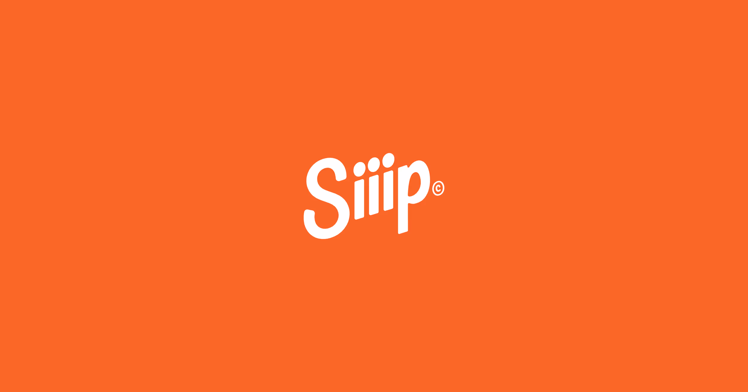 Siiip graphic of white text with a bright orange background