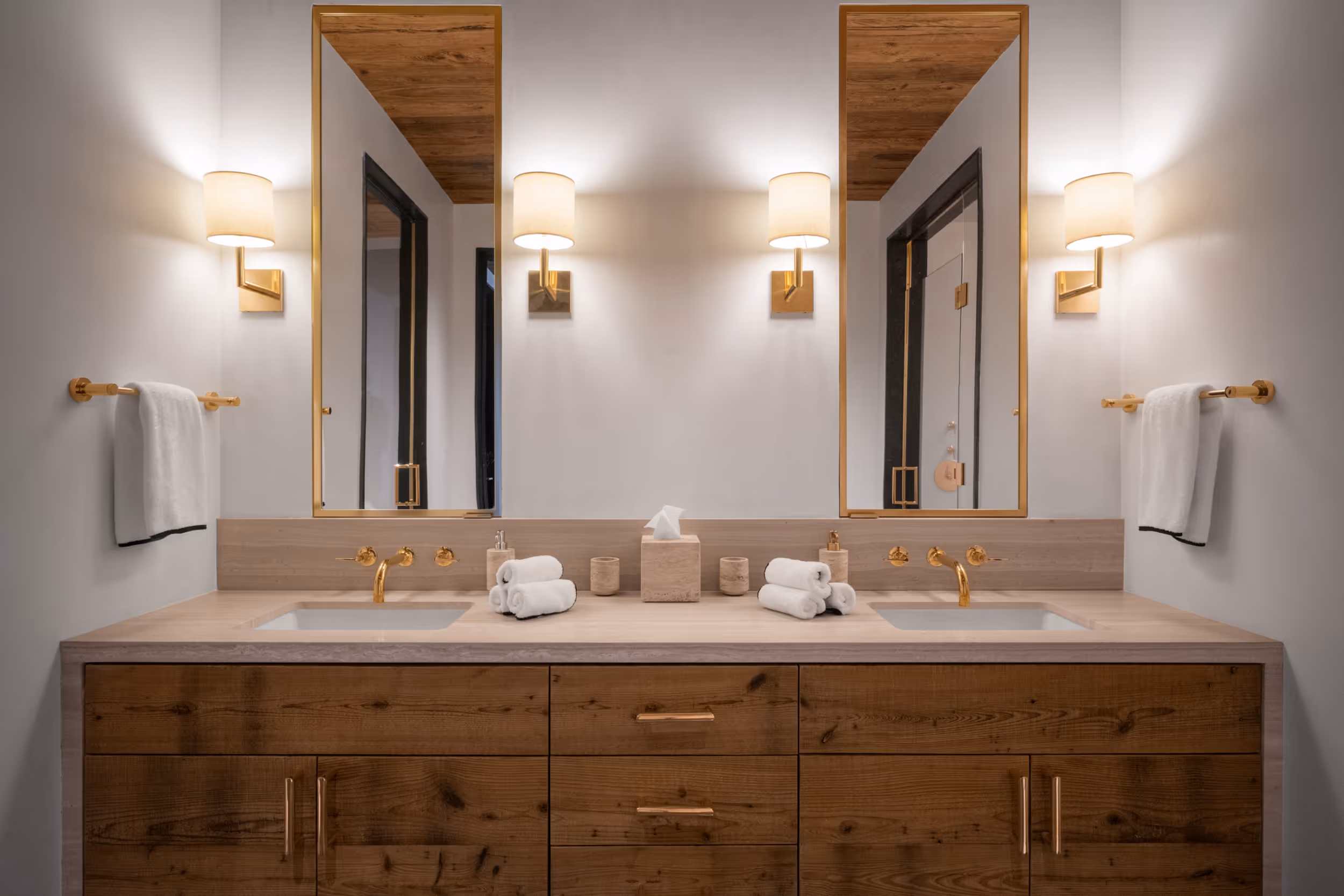 A bathroom with his and hers sinks 