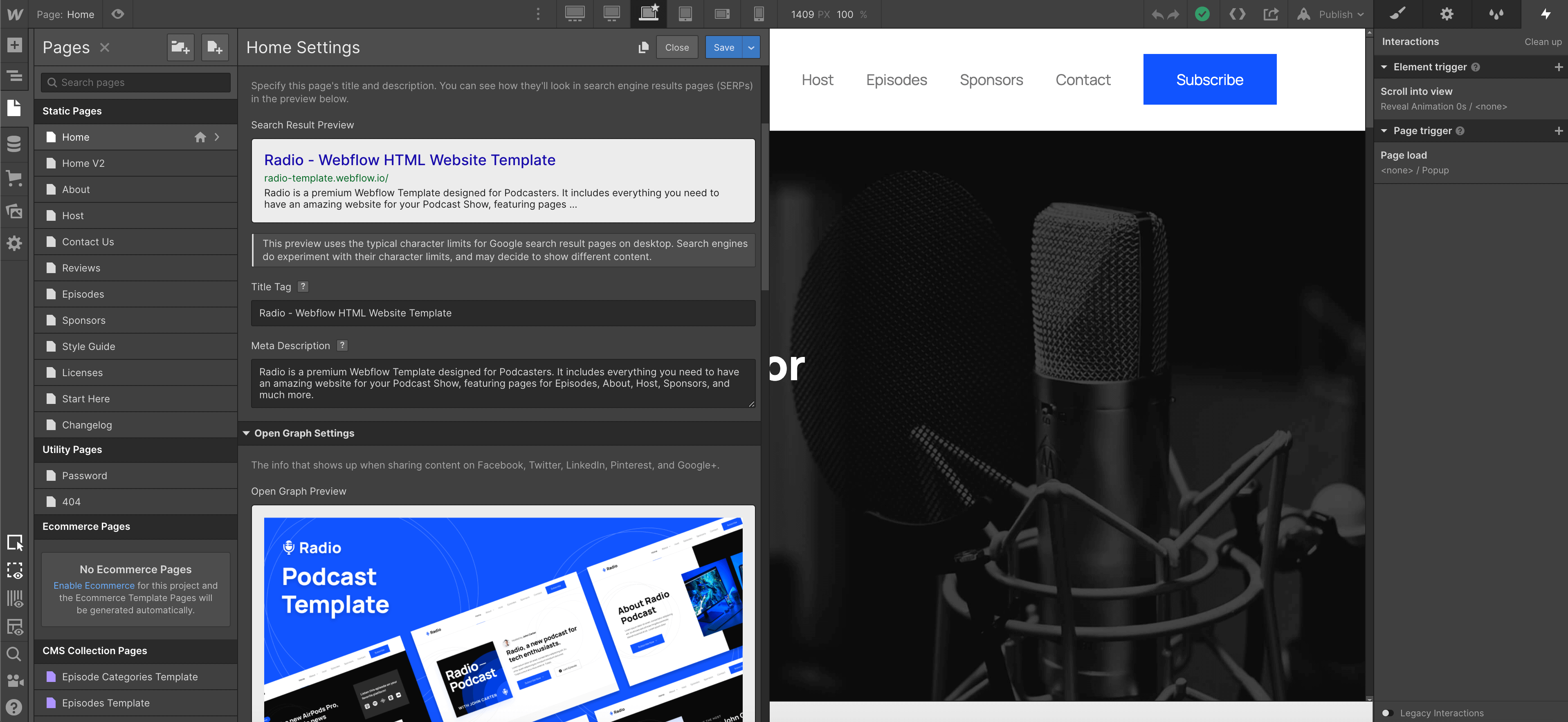 SEO - Radio Webflow Template
