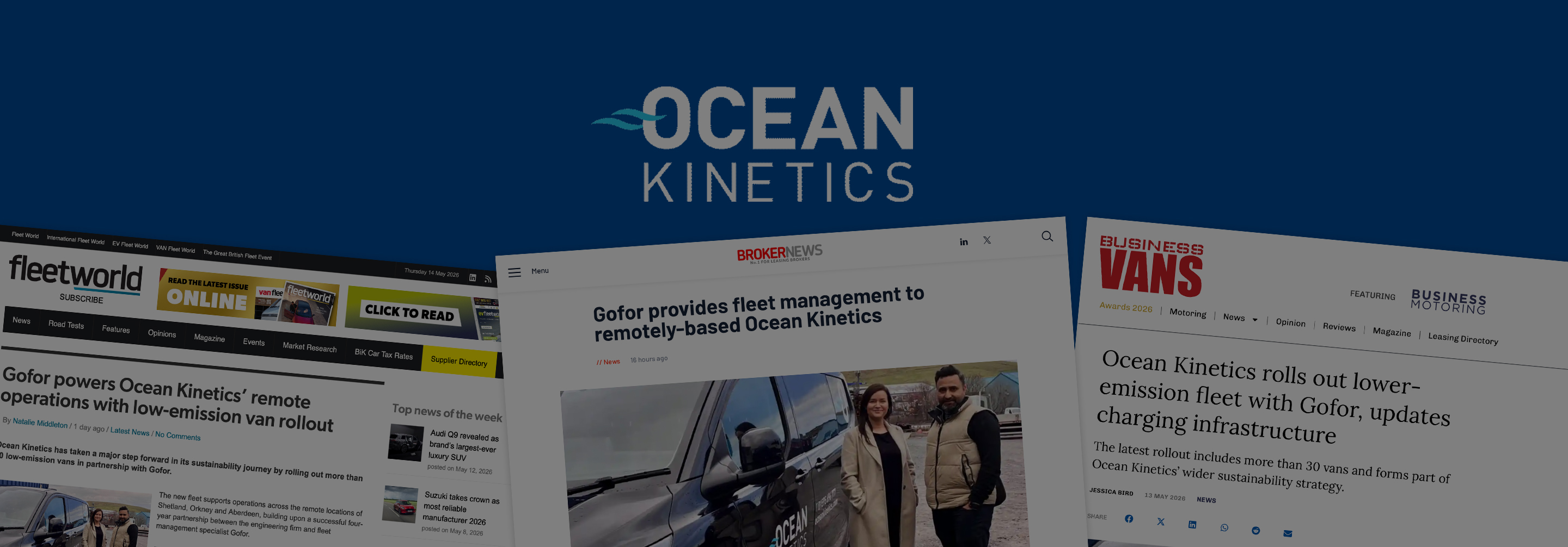 Gofor delivers low-emission fleet rollout for remote-based Ocean Kinetics