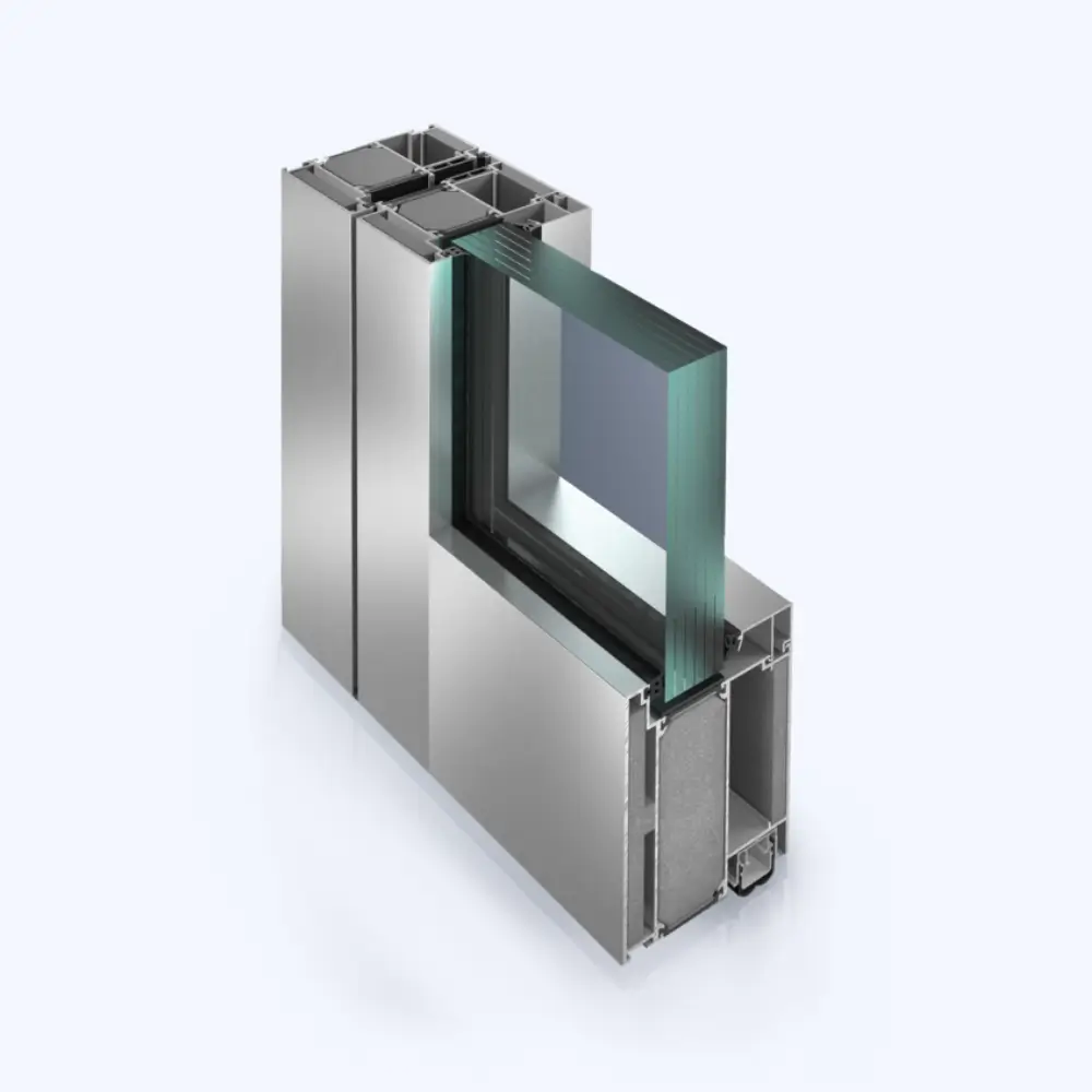 Aluminium fire prevention glazing SCHUCO Firestop T90 – 90-minute fire-resistant door and glass system