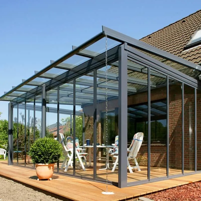 Glass canopy and winter garden – laminated safety glass roofing for outdoor covered spaces