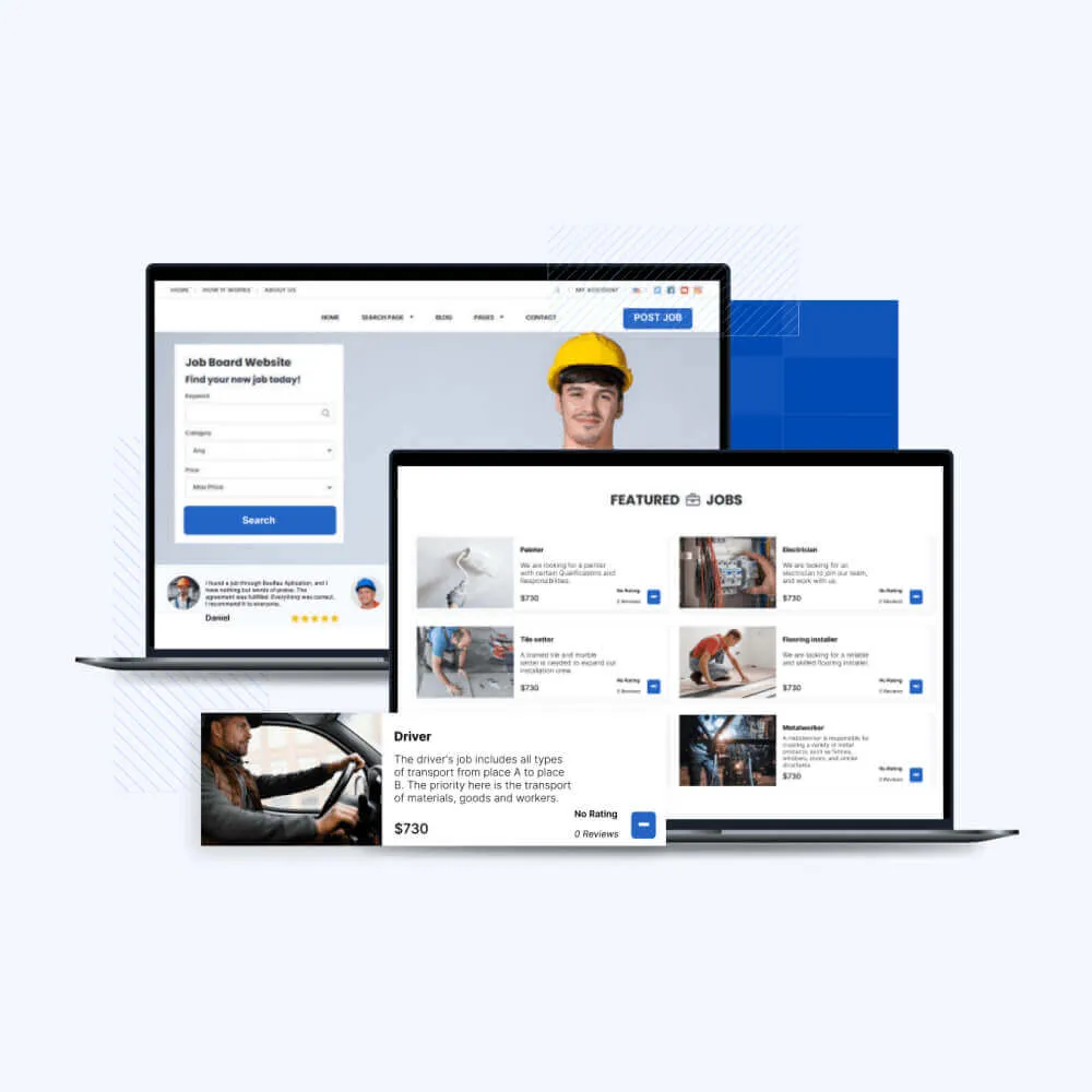 Job Board Website - A platform on BauBau facilitating job postings, connecting employers with potential candidates for various roles in the construction industry