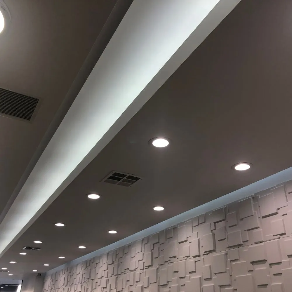 Suspended Celing with Led Lightning made by worker for BauBau