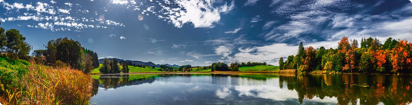 lake surrounded by trees and mountains