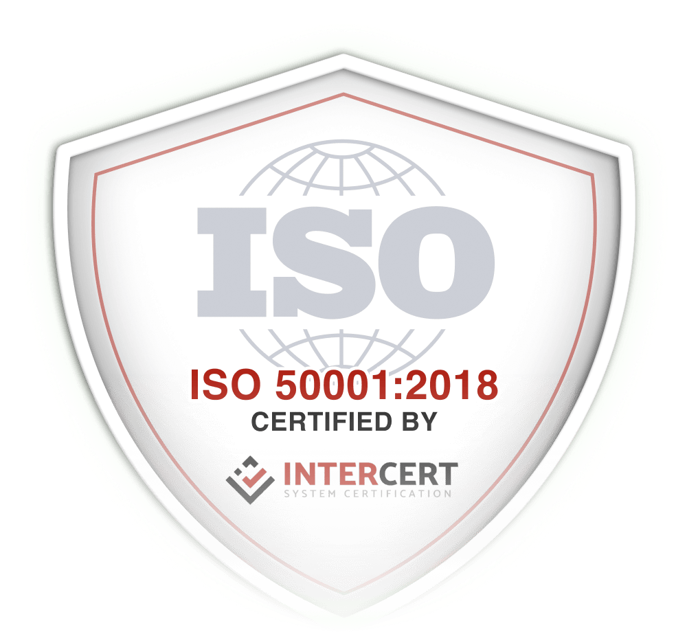 ISO 50001:2018 Energy Management System certification, certified by Intercert