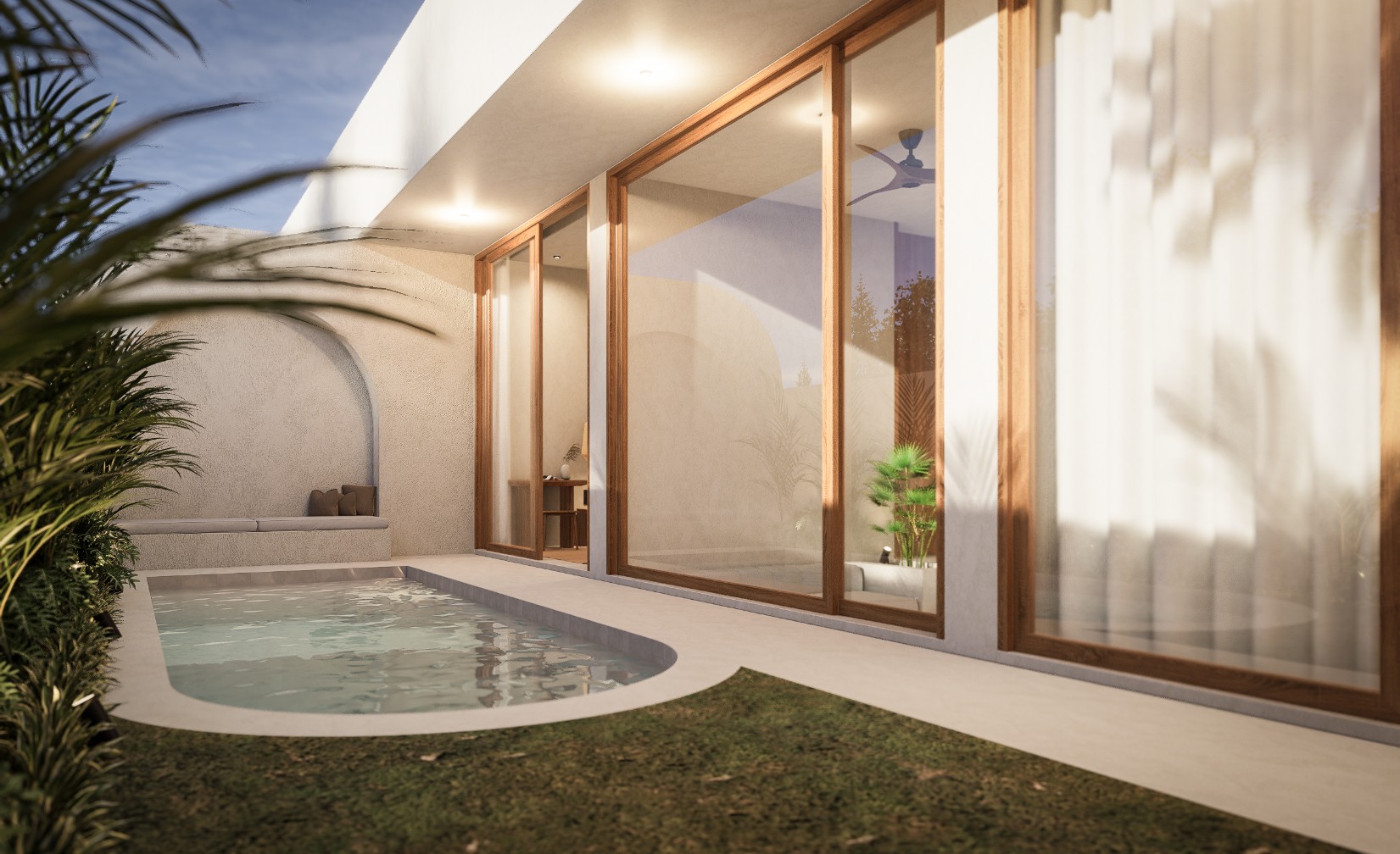 Elegant Bali villa with small garden
