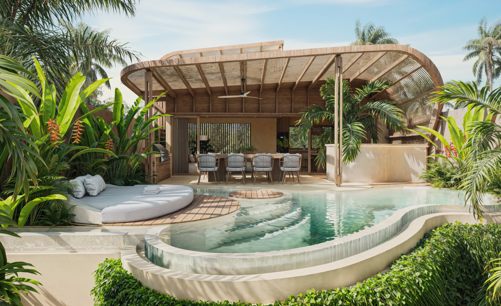 Rooftop ocean view villa in Bali