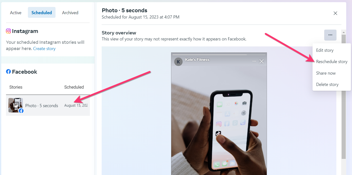 Rescheduling the Facebook story 