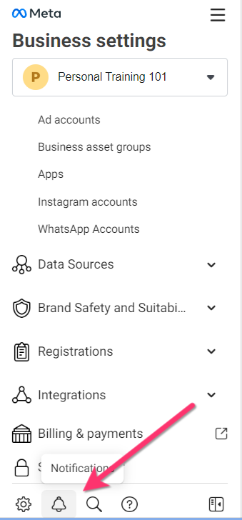 Notification setting of Facebook ad