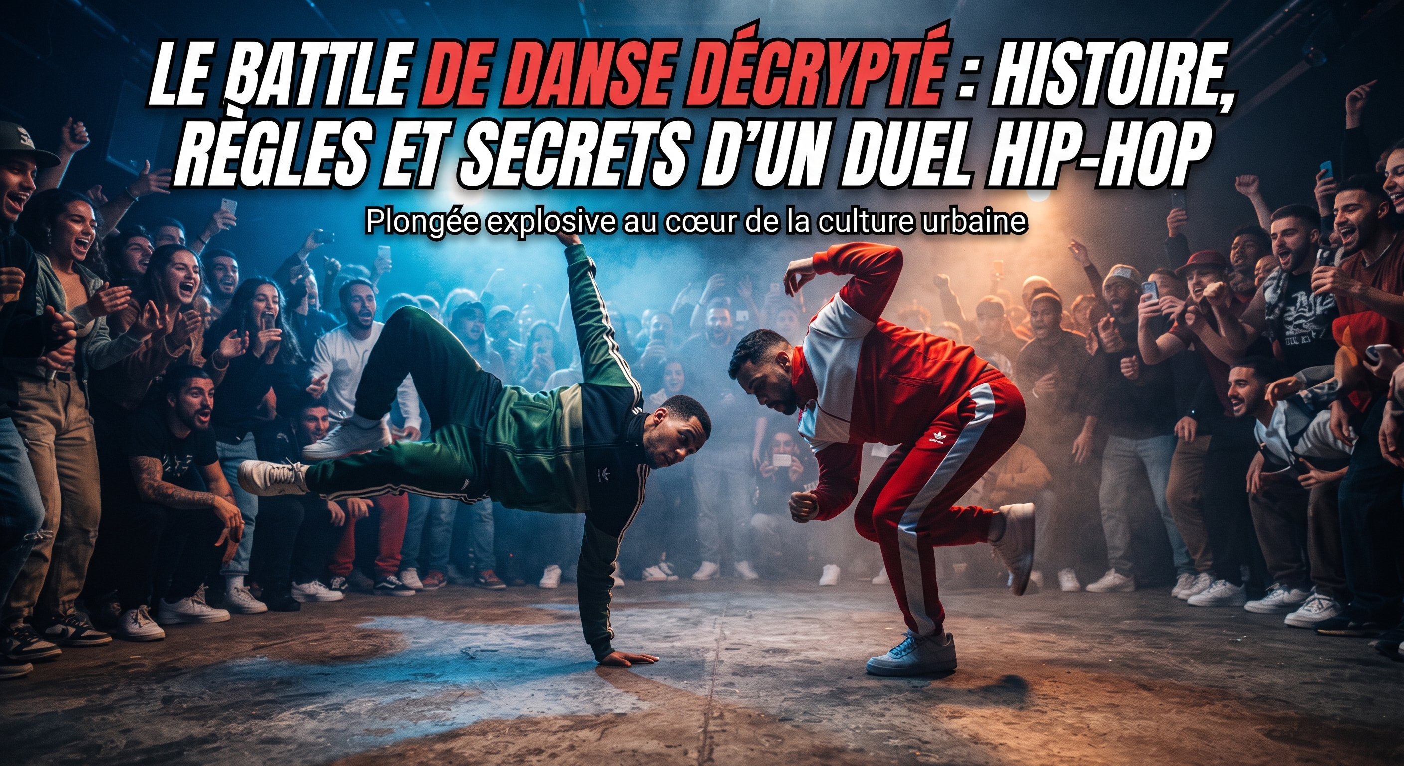Illustration d'un battle de breaking devant la foule