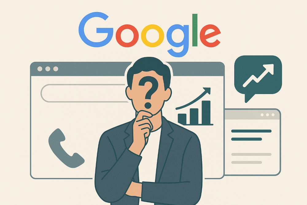 A person wondering how to boost rankings on Google