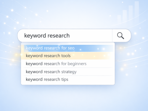 Google Auto Suggest displaying keyword research search suggestions