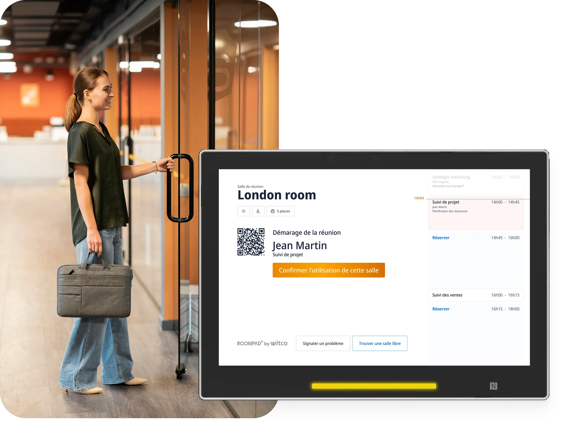 RoomPad en attente de confirmation de réunion 