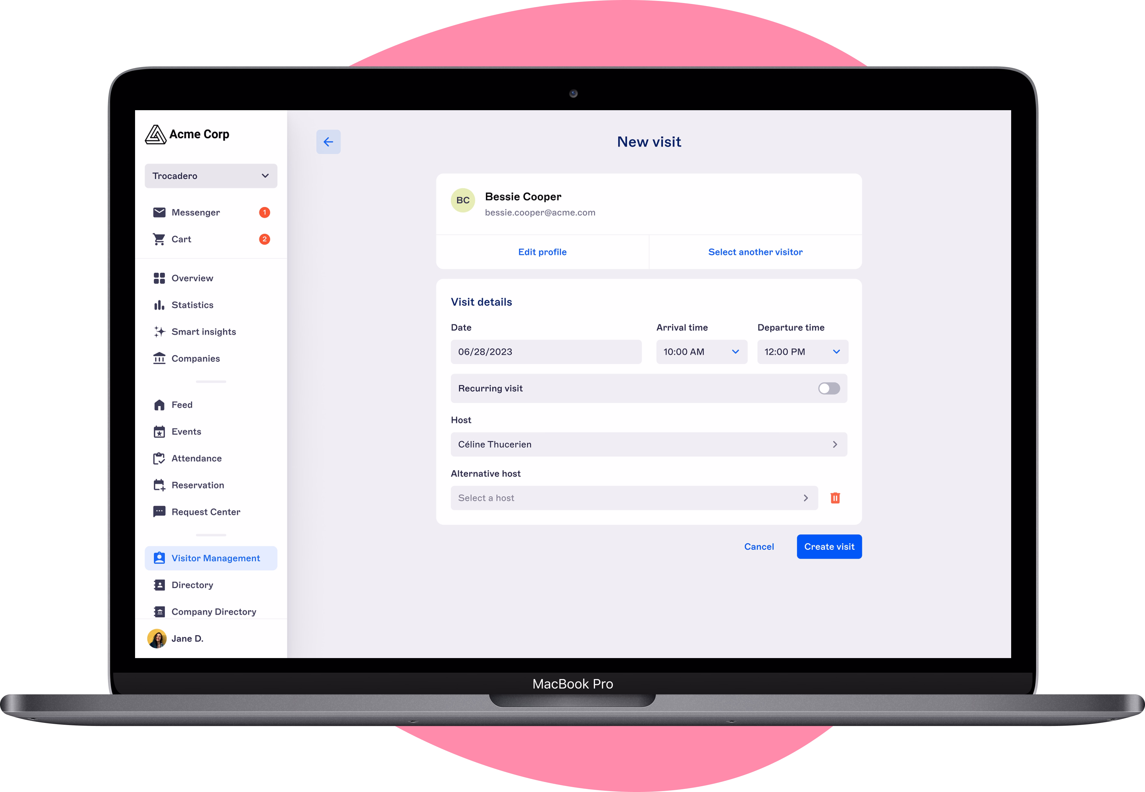 Visitor registration through Witco