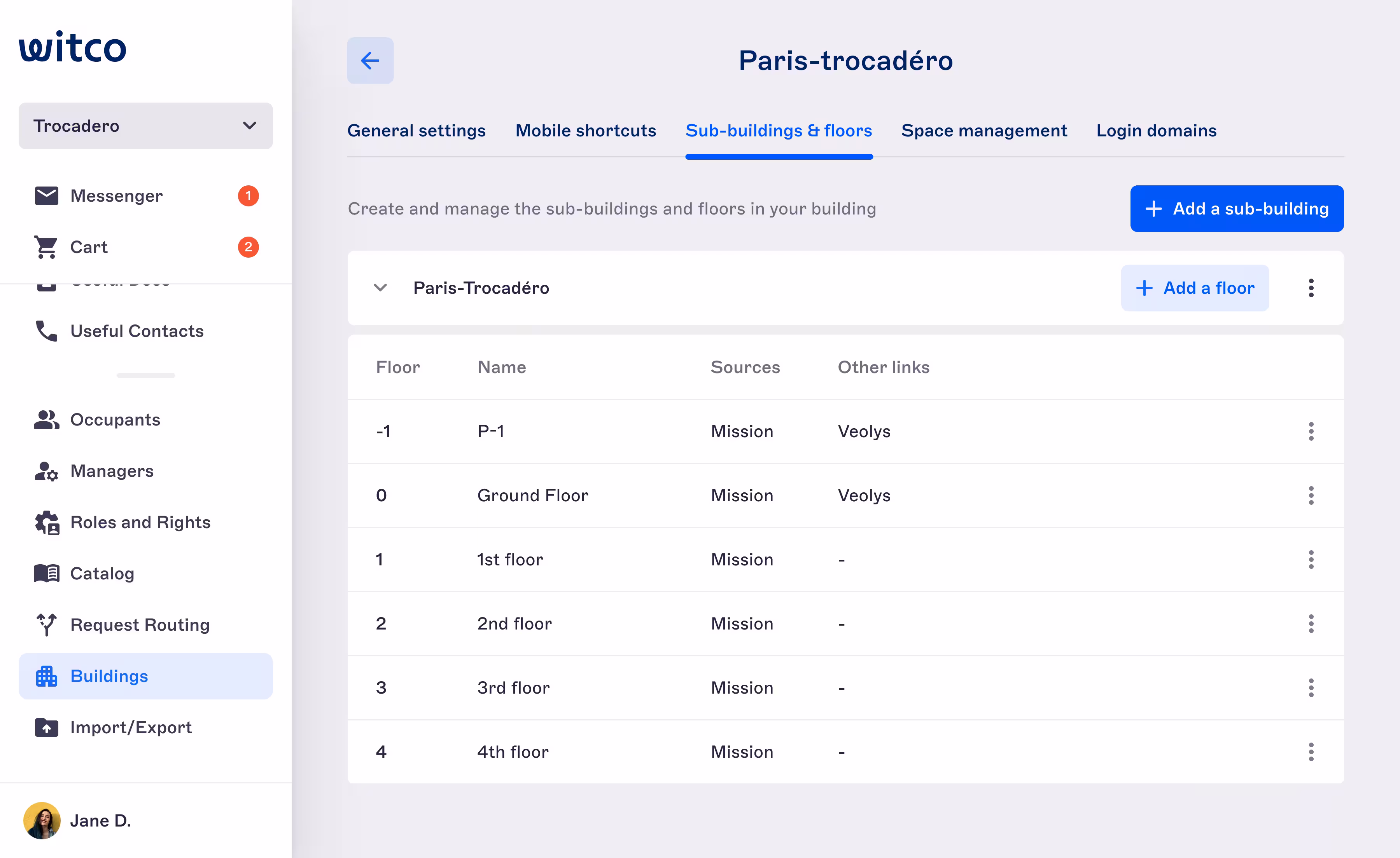 Monitoring spaces and buildings with Witco