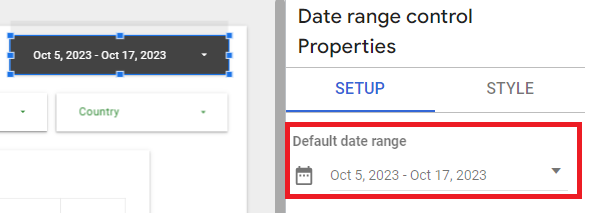 Data Studio data ranges