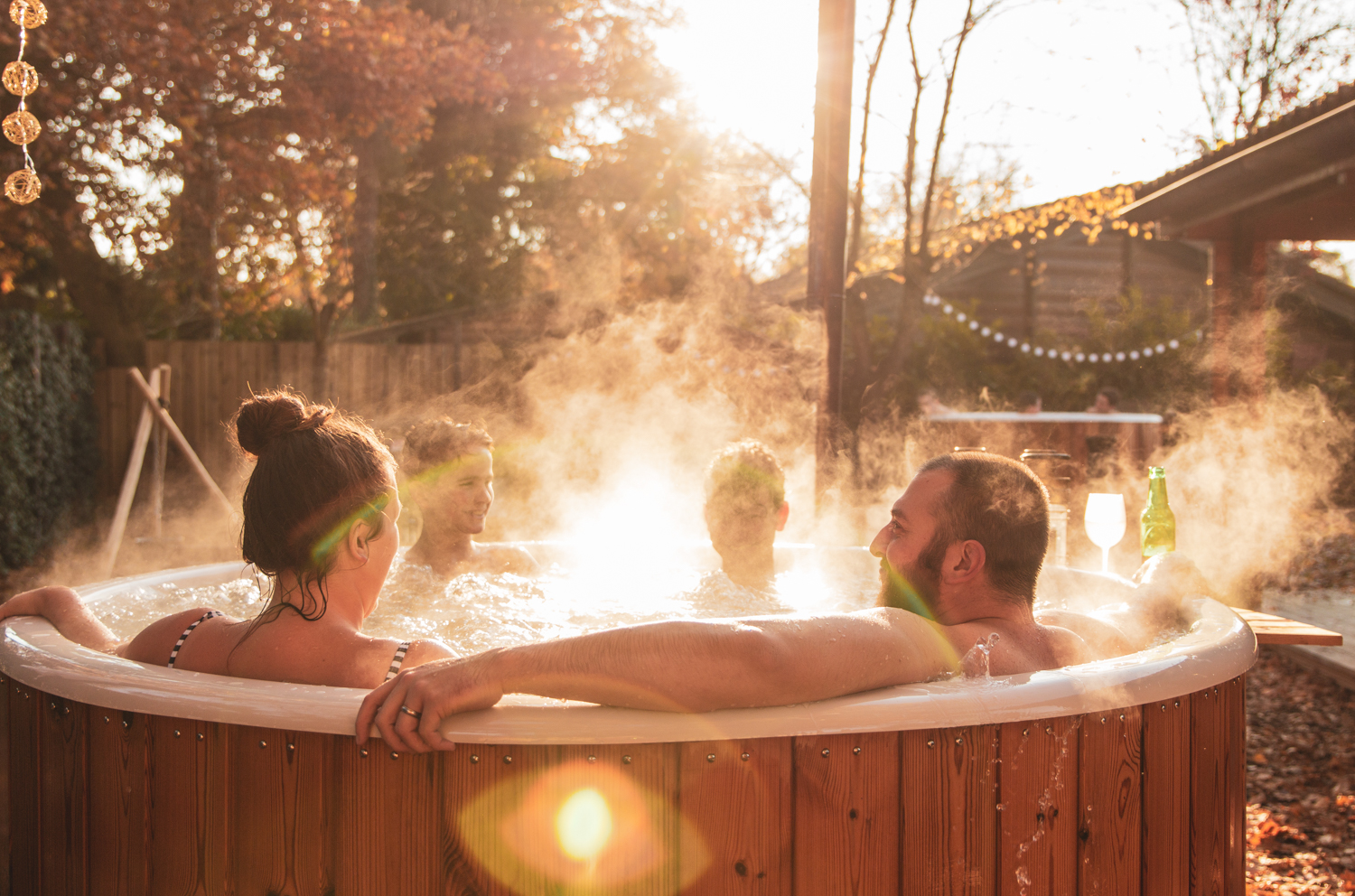 Hot tub in autumn
