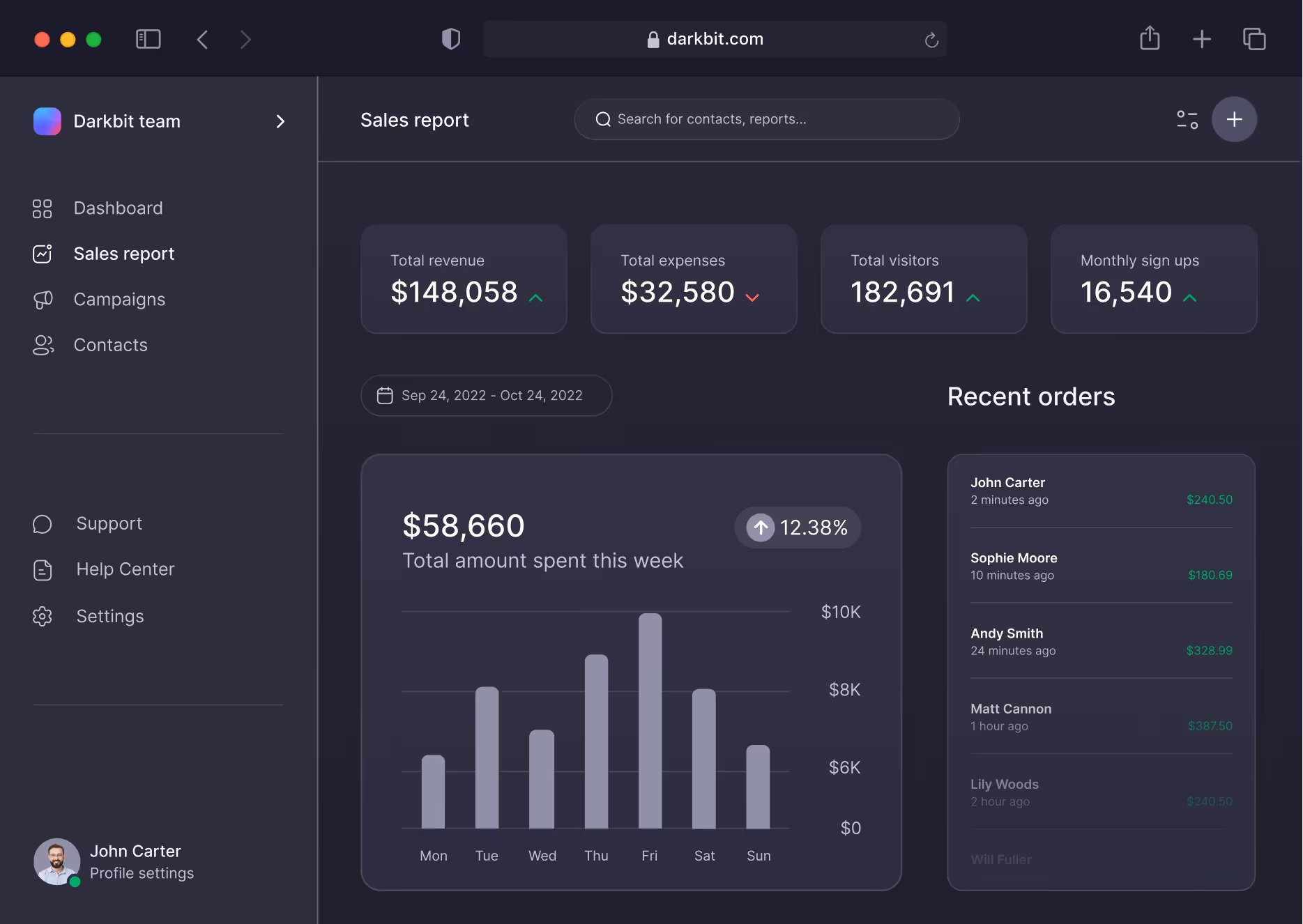 Start Tracking Your Osers Analytics - Darkbit X Webflow Template