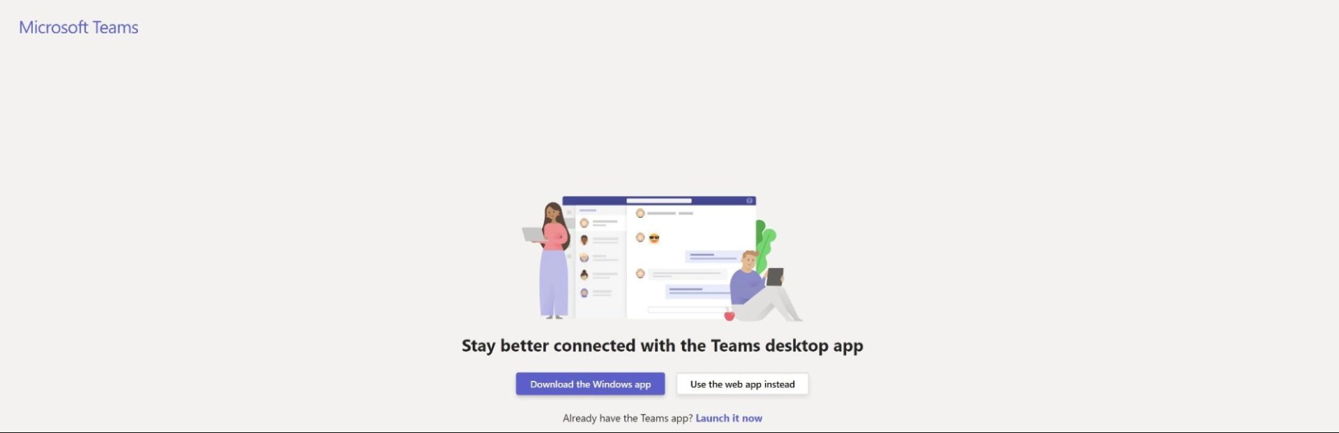 Microsoft Teams app homepage