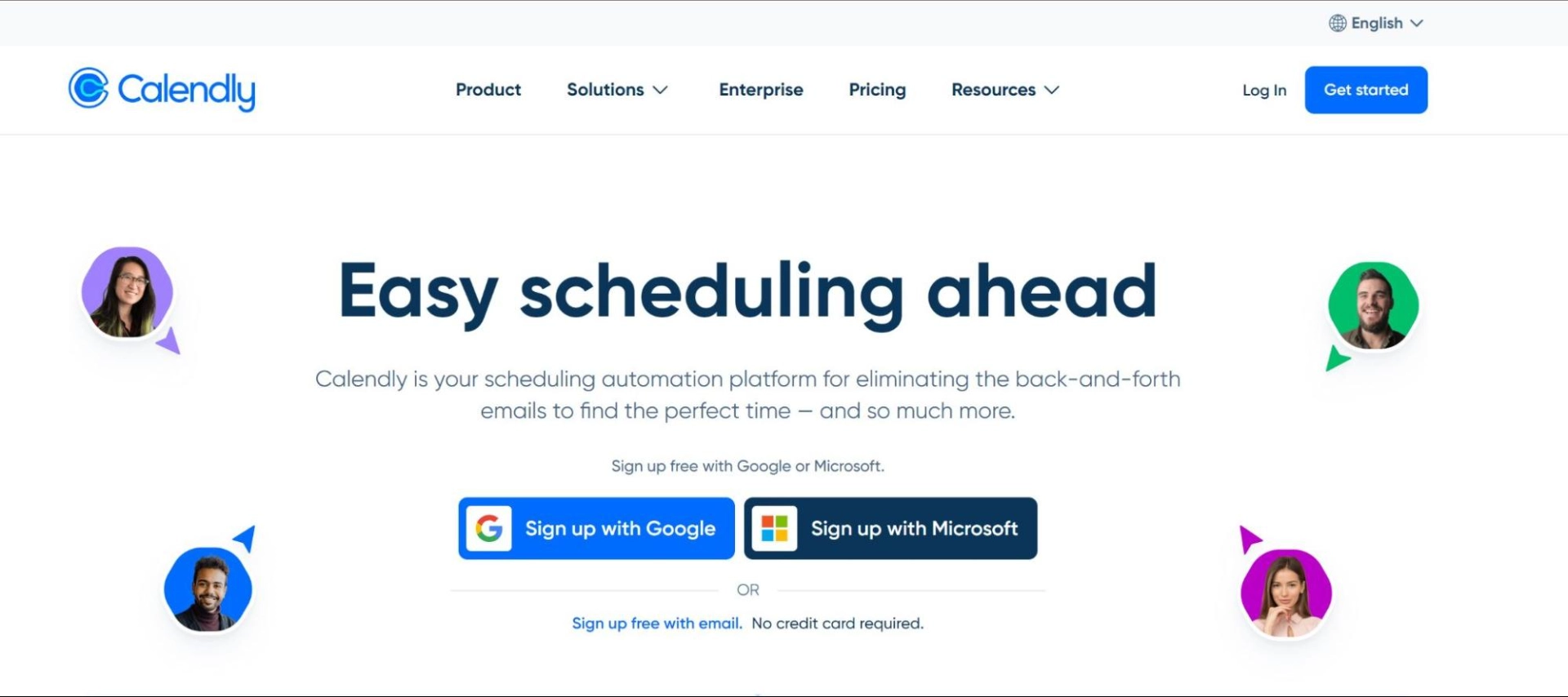 Calendly homepage