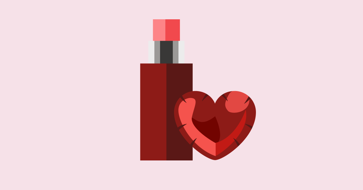 Illustration of the Marc Jacobs Heart On Long-Lasting Soft Shine Lipstick in Booty Call