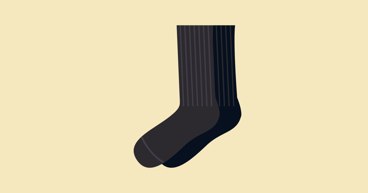 Illustration of the NikeSKIMS Dri-FIT crew socks in black