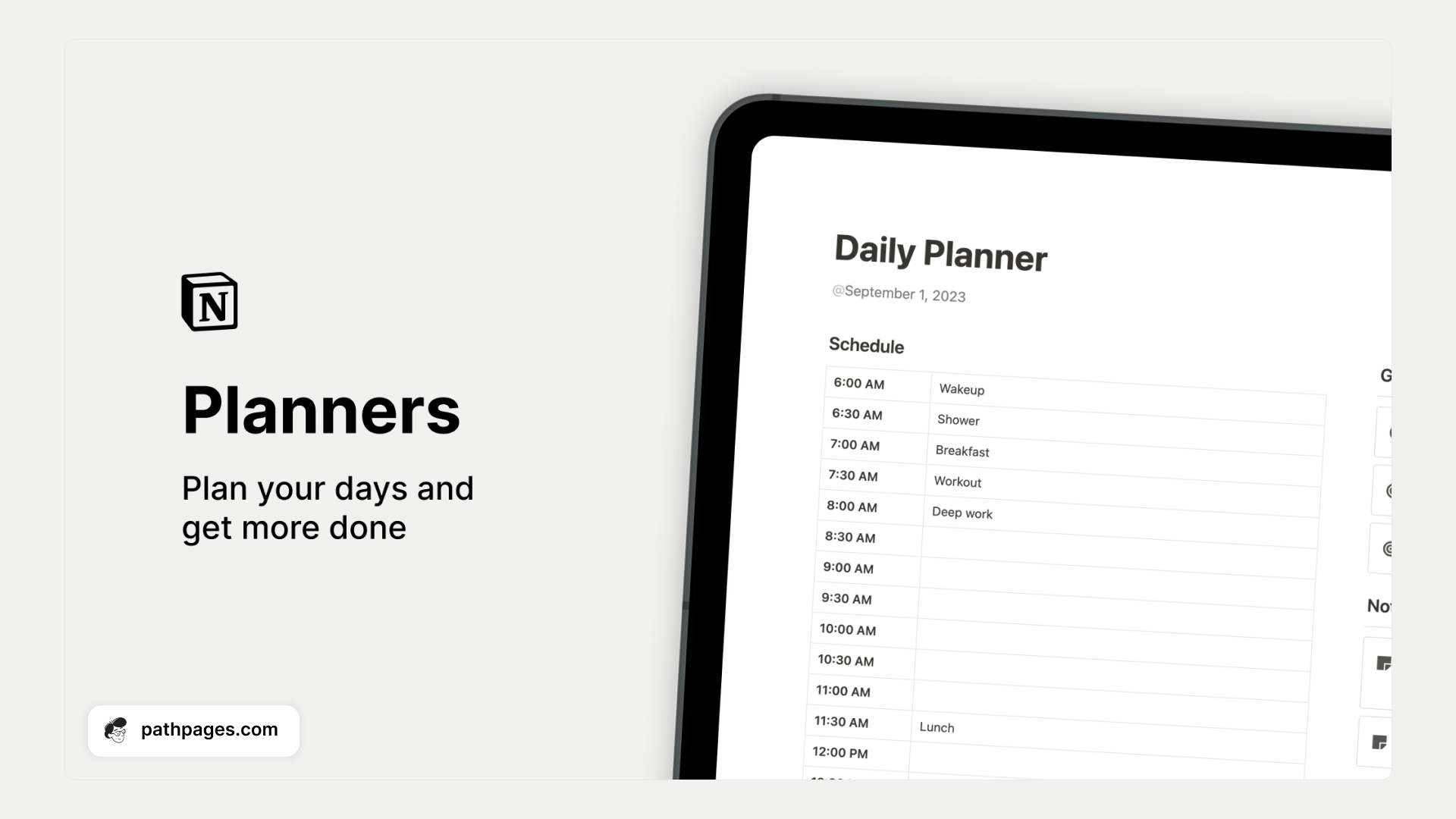3. Life Planning Notion Template Calendar