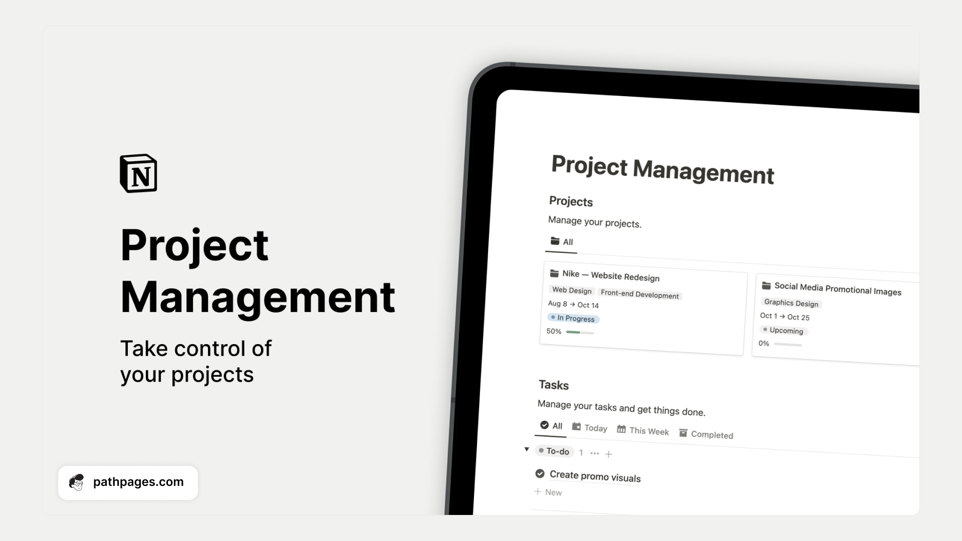 5. Notion Calendar Template for Project Management