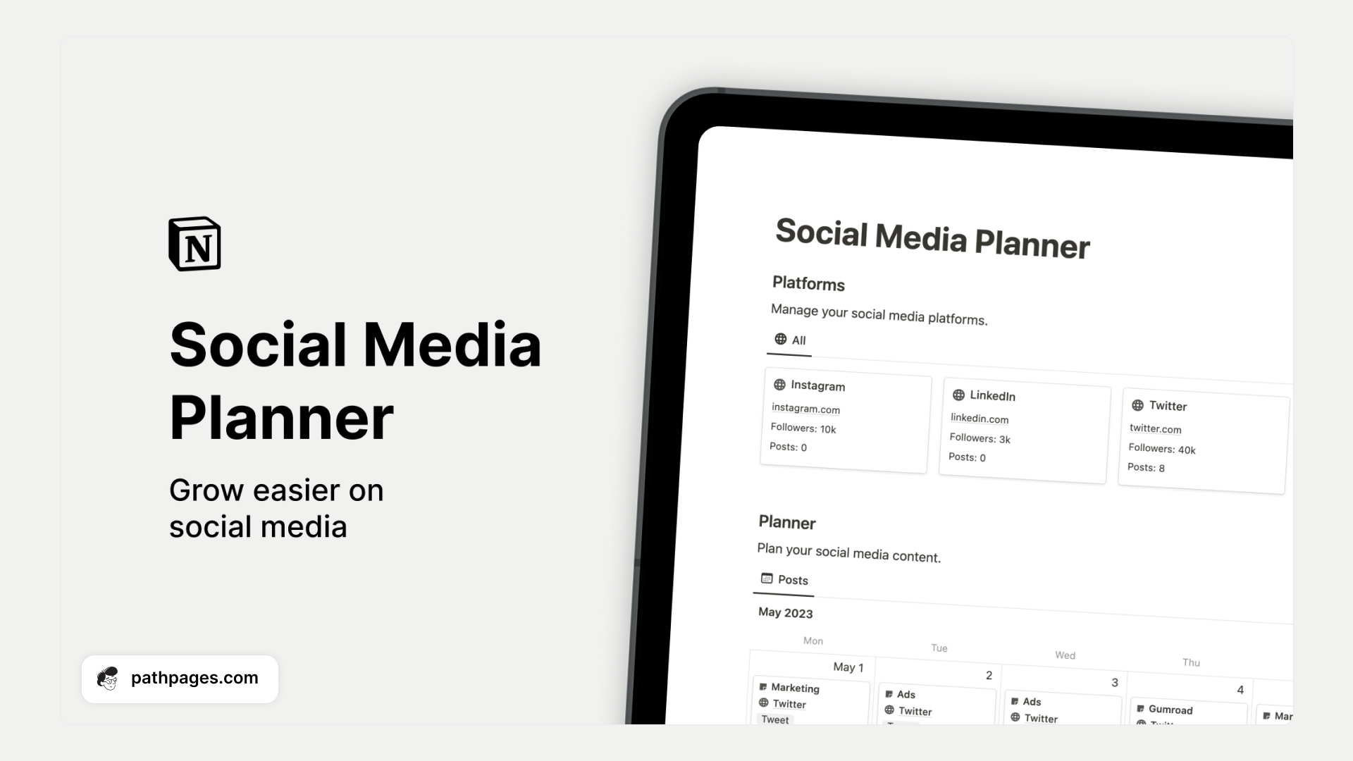 Free Notion Social Media Calendar Template