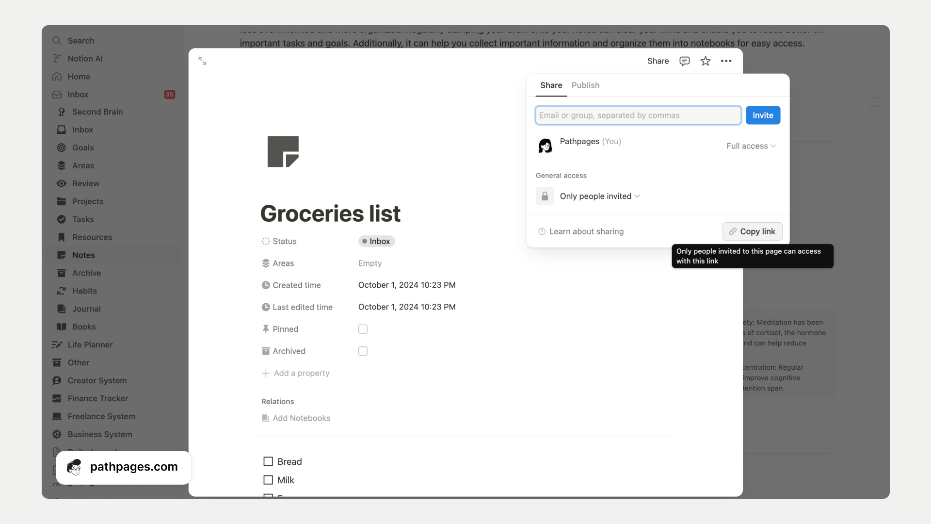 Notion Notes Sharing With Others