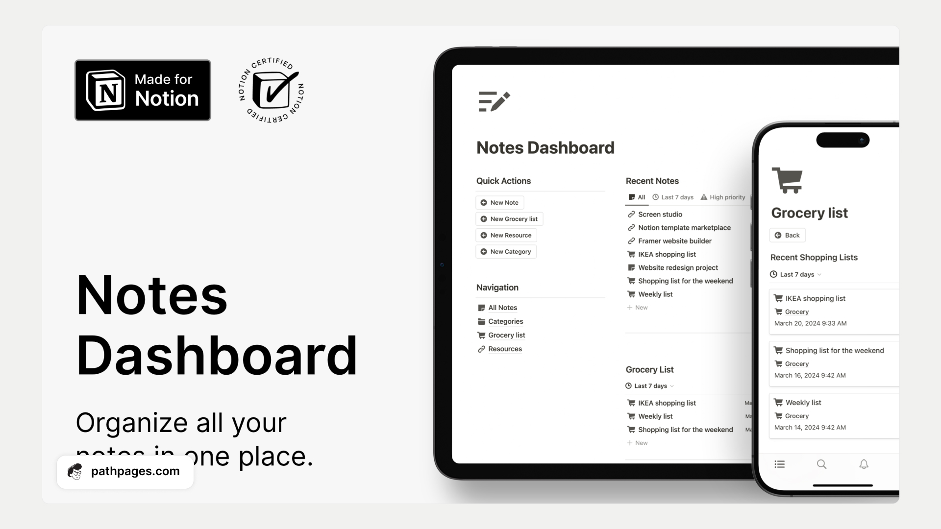 Notion Note Taking Dashboard