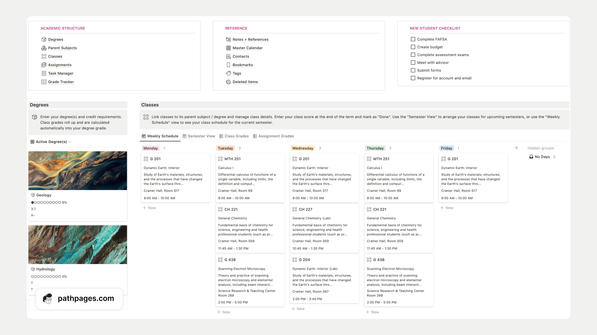 11. Academia Student Calendar Template Notion