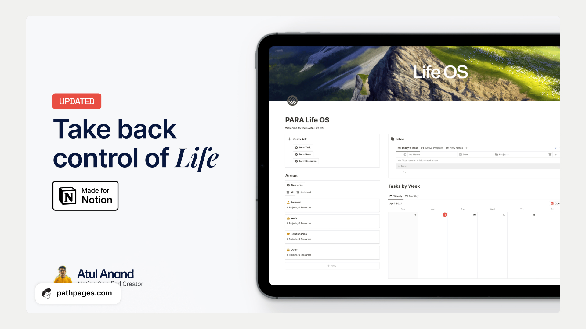 PARA Life OS Notion Template