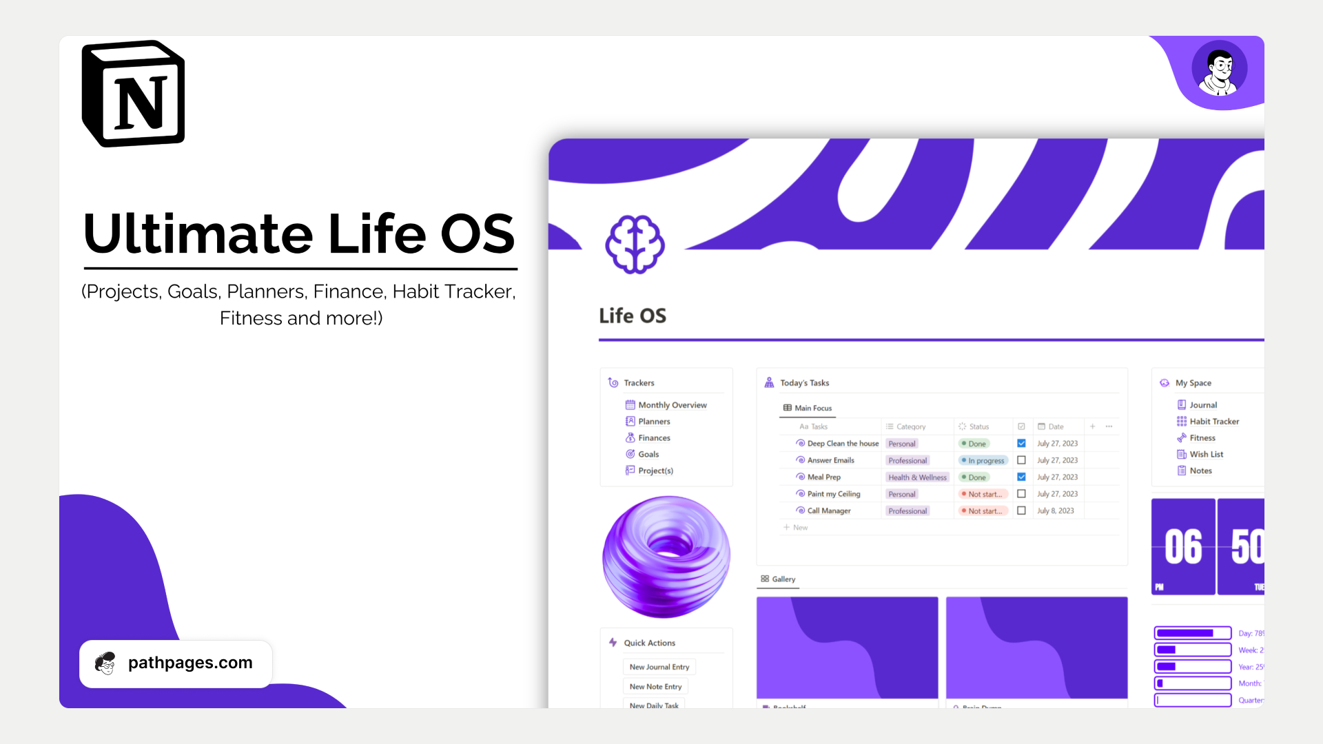 Example of Notion Light Mode With Vibrant Colours