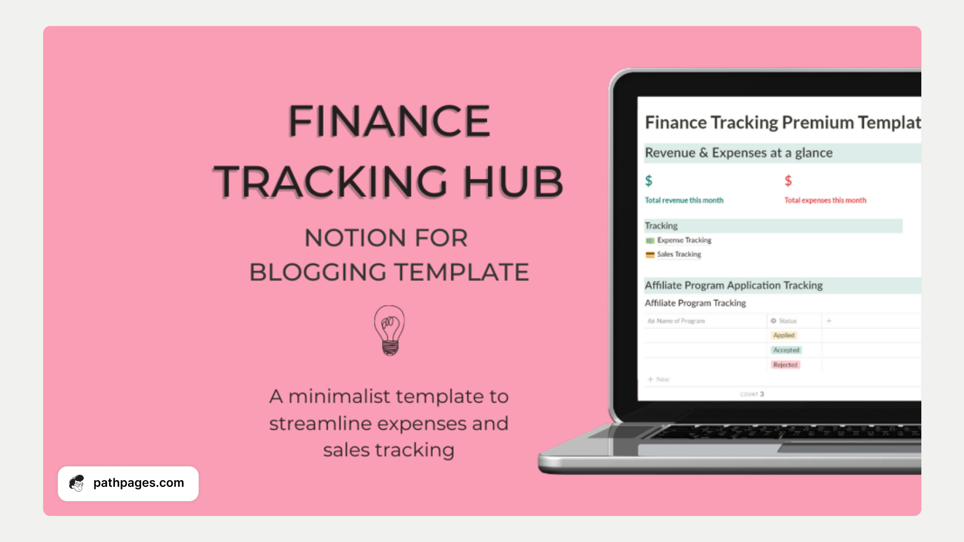 4. Finance Tracker Notion Template for Bloggers