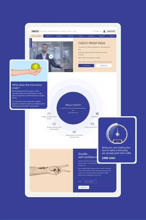 Making online insurance easier within the corporate website