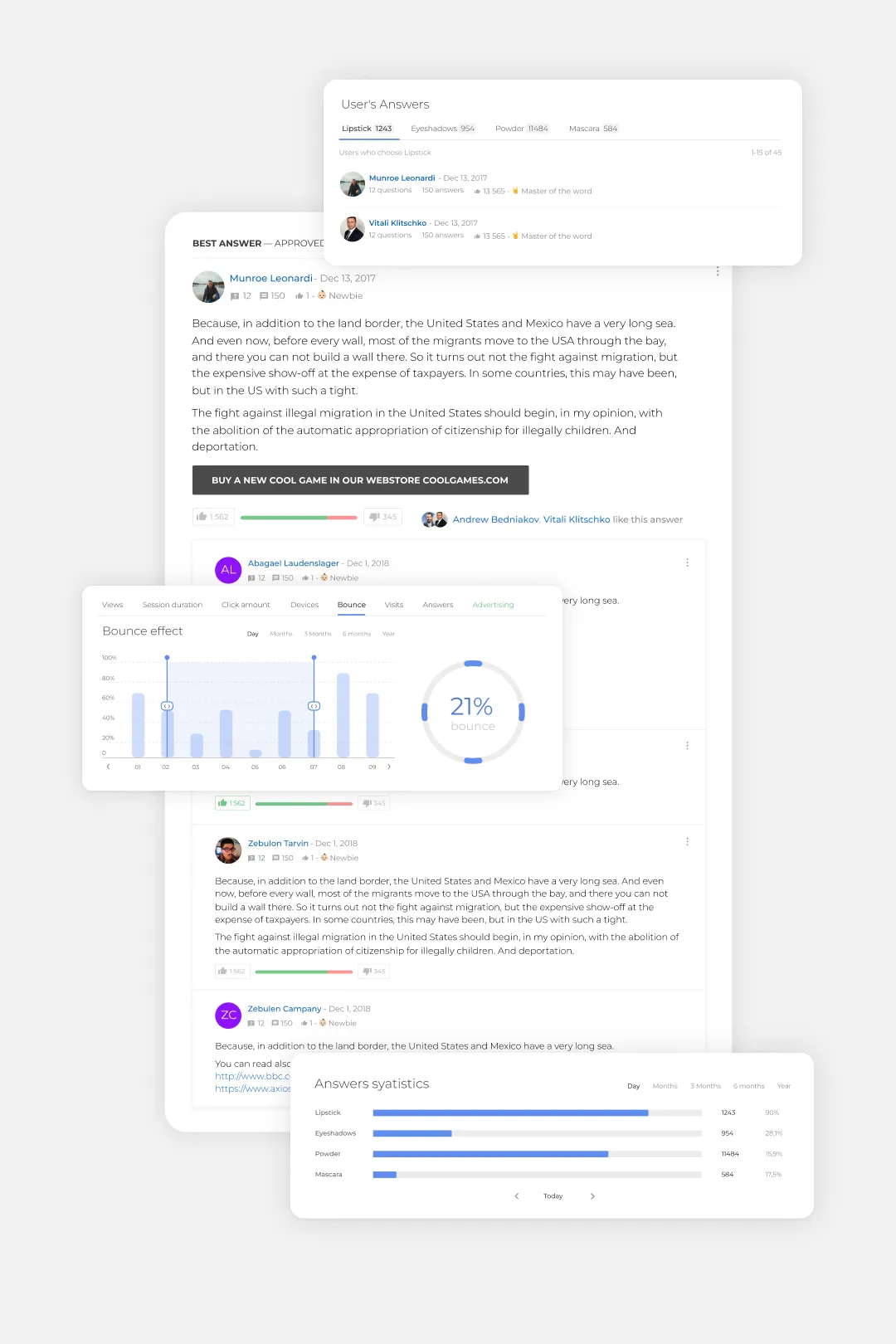 Meaningful Q&A portal interface design